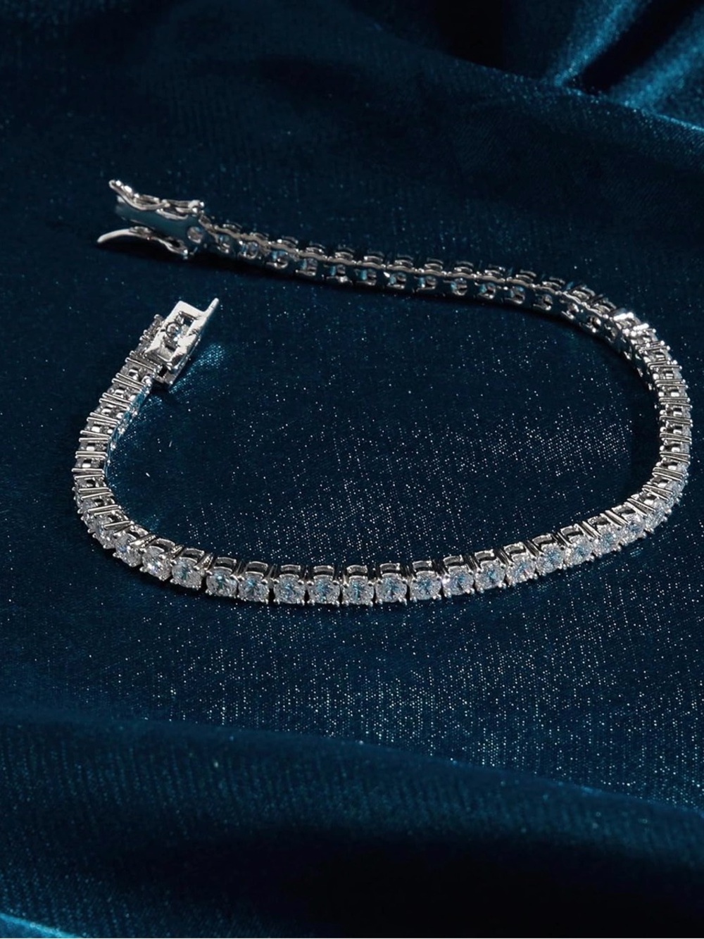 18K White/Yellow Gold Plated 3mm Cubic Zirconia Tennis Bracelet for Women or Men - Picture 4 of 5